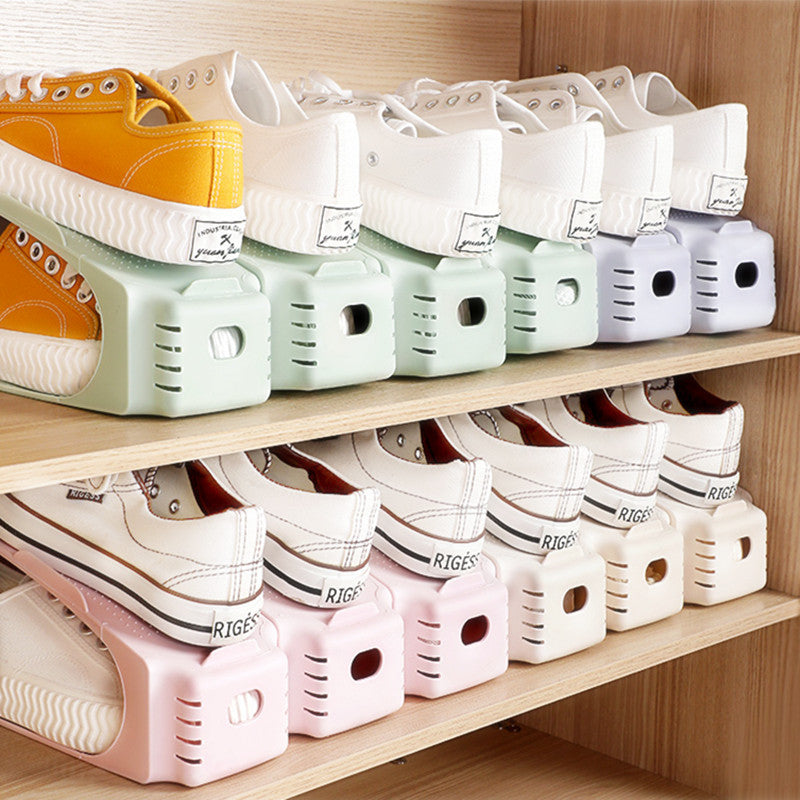 Double Shelf Stackable Shoe Rack