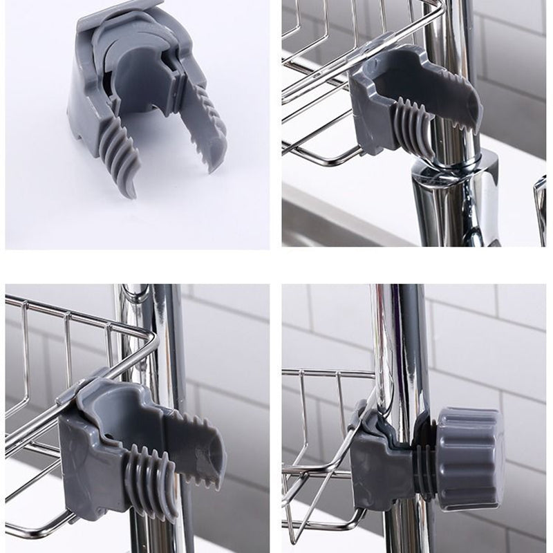 Adjustable Sink Faucet Holder Soap Basket Organizer