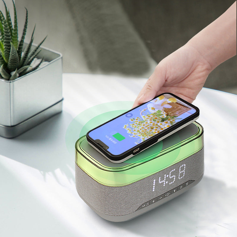 Multifunctional Alarm Clock Bluetooth Speaker Wireless Charger