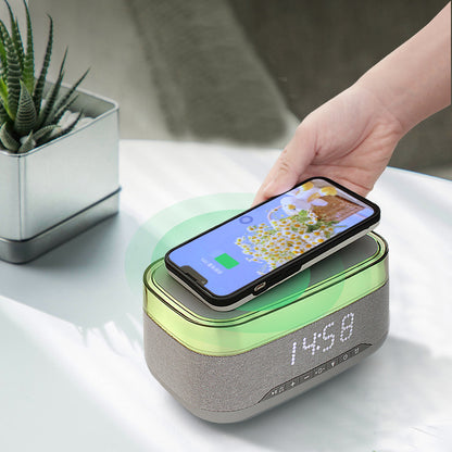 Multifunctional Alarm Clock Bluetooth Speaker Wireless Charger