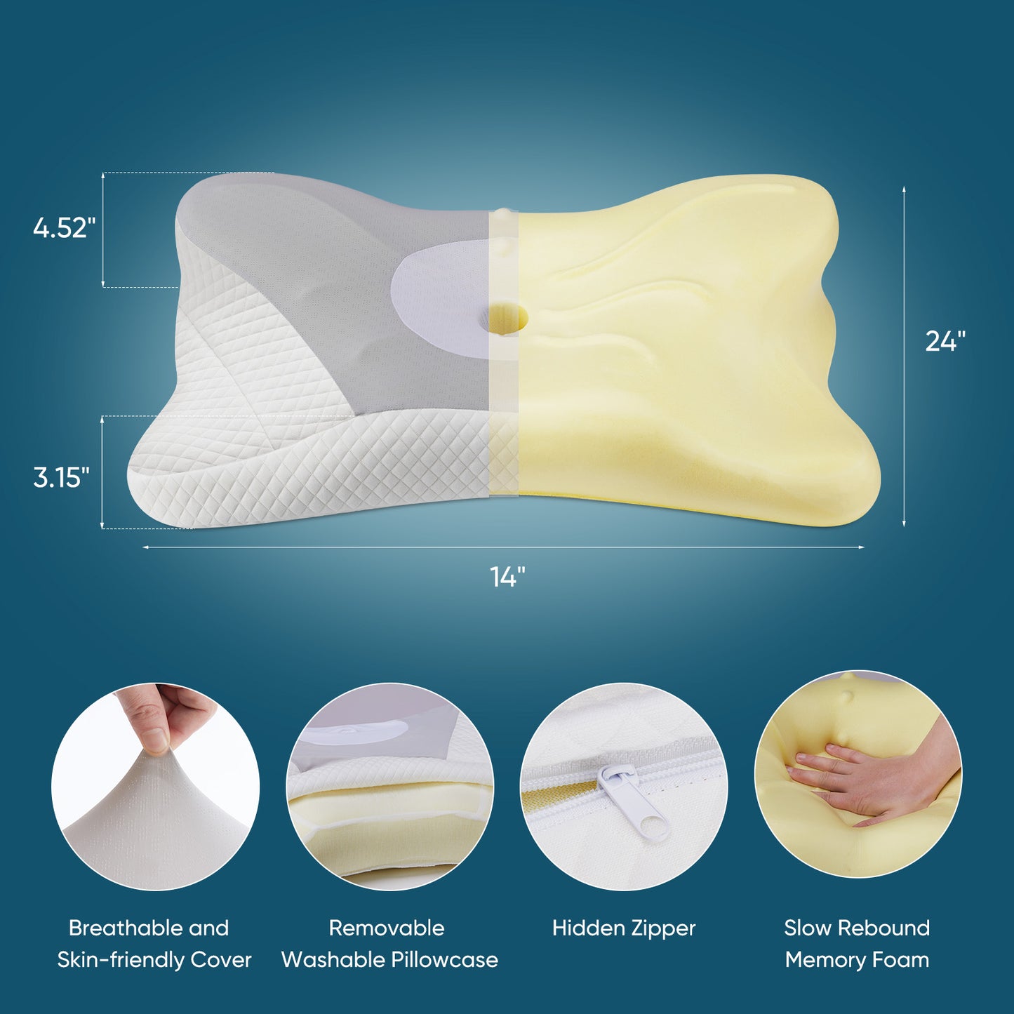 Ergonomic Foam Neck Support Pillow