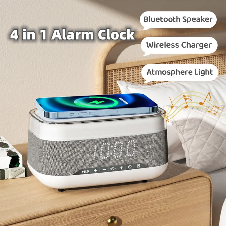 Multifunctional Alarm Clock Bluetooth Speaker Wireless Charger