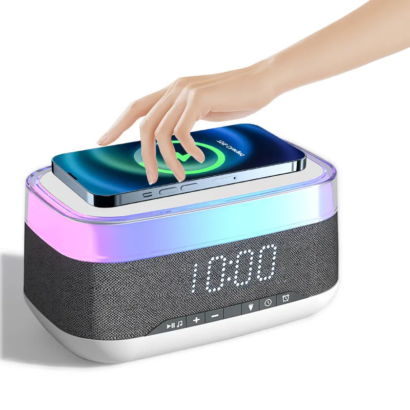 Multifunctional Alarm Clock Bluetooth Speaker Wireless Charger