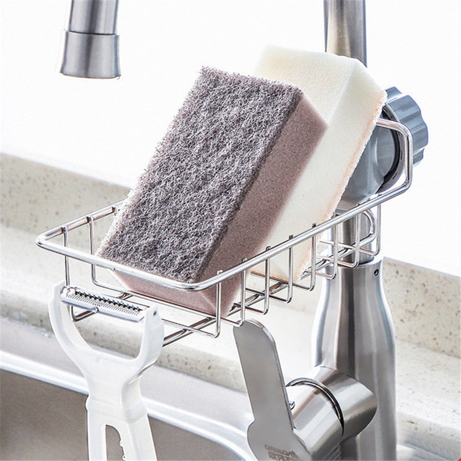 Adjustable Sink Faucet Holder Soap Basket Organizer
