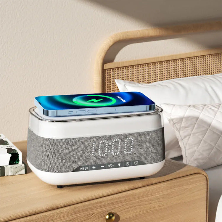Multifunctional Alarm Clock Bluetooth Speaker Wireless Charger